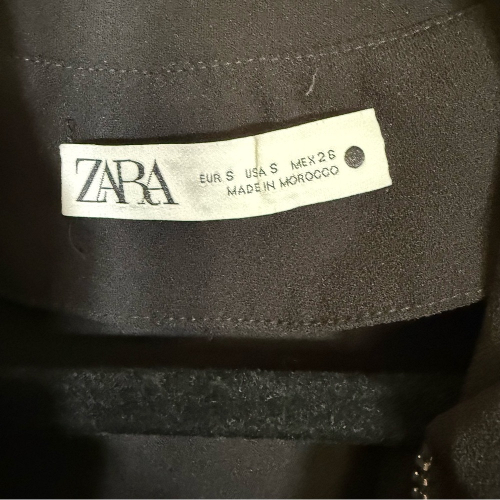 Zara Long Sleeve Romper Zip Front Black Small - Picture 7 of 8
